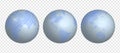 Set of vector globes in different views. Concept of World map from lines. Three globes in blue