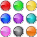 Set of vector glossy web blank buttons