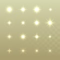 Set of Vector glowing light effect stars bursts with sparkles