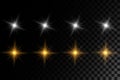 Set of Vector glowing light effect stars bursts with sparkles Royalty Free Stock Photo