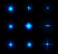 Set of Vector glowing sparkles