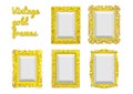Set of vector golden vintage frame Royalty Free Stock Photo