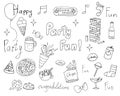 Set of vector graphic elements , party items