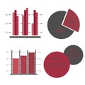 Set of vector graphics. Diagrams, isolated on a white background. Global economy statistic information. Business concept