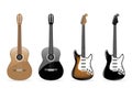 Set of vector guitars Royalty Free Stock Photo