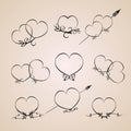 Set of vector Hand drawn arrows for design. Royalty Free Stock Photo