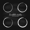 Set of vector hand drawn circles in sketch drawing scribble style. Doodle circular logo