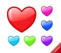 Heart icon shiny glossy vector stroke graphic line red blue green purple violet reflection outline hearts shape design valentine Royalty Free Stock Photo