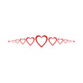 Set of vector hearts. Vector illustration. Realistic heart, isolated. Red heart icons set vector. Royalty Free Stock Photo