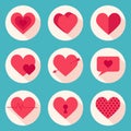 Set of vector hearts. Valentine`s Day theme.