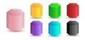 Set of vector hexagonal prisms with gradients and shadow for game, icon, package design, logo, mobile, ui, web Royalty Free Stock Photo