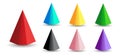 Set of vector hexagonal pyramids with gradients and shadow for game, icon, package design, logo, mobile, ui, web Royalty Free Stock Photo