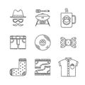 Set of vector hipster icons and concepts in sketch style