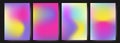 Set of vector holographic gradients in bright colors on a black background. For covers, wallpapers, branding and other Royalty Free Stock Photo