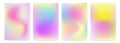 Set of vector holographic gradients in bright colors. For covers, wallpapers, branding and other projects. Vector Royalty Free Stock Photo