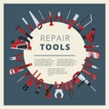 Set of vector home repair toold, instruments and equipment. Royalty Free Stock Photo