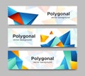 Set of vector horizontal polygonal banners Royalty Free Stock Photo