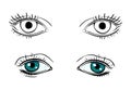 Set vector human eyes Royalty Free Stock Photo