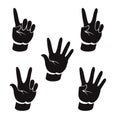 Set of Vector Human Hand, gestures, icons, signals and signs