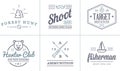 Set of Vector Hunting Camping Sport Elements Illustration can be used as Logo