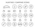 Set of Vector Hunting Camping Sport Elements Illustration