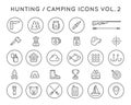 Set of Vector Hunting Camping Sport Elements Illustration