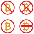 Vector icons of bitcoin crypto currency symbols Royalty Free Stock Photo