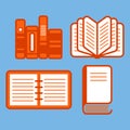 A set of vector icons of books. EBo Royalty Free Stock Photo