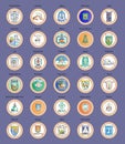 Set of vector icons. Cities and regions of Israel Flags.