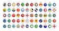 Set of vector icons. Counties of England flags.