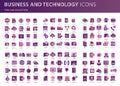 Set vector icons with elements for mobile concepts and web apps. Business and marketing, programming Royalty Free Stock Photo