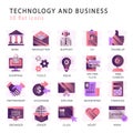 Set vector icons with elements for mobile concepts and web apps Royalty Free Stock Photo