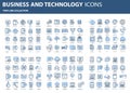 Set vector icons with elements for mobile concepts and web apps. Business and marketing, programming Royalty Free Stock Photo