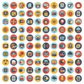 Set vector icons with elements for mobile concepts and web apps. Business and marketing, programming Royalty Free Stock Photo
