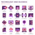 Set vector icons with elements for mobile concepts and web apps Royalty Free Stock Photo