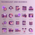 Set vector icons with elements for mobile concepts and web apps Royalty Free Stock Photo