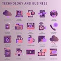 Set vector icons with elements for mobile concepts and web apps Royalty Free Stock Photo