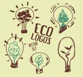 Set of vector icons for environmental protection Royalty Free Stock Photo