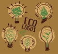 Set of vector icons for environmental protection Royalty Free Stock Photo