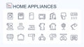 A set of vector icons from a fine line of home appliances.