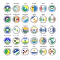 Set of vector icons. Flags of Rondonia, Tocantins and Alagoas states, Brazil.