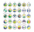 Flags of Sergipe, Rio Grande do Norte, Pernambuco and Piaui states, Brazil