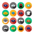 Set of vector icons of hats.