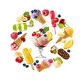 Set vector icons of ice cream Royalty Free Stock Photo