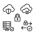 Cloud And Server Security Icons Data Protection Royalty Free Stock Photo
