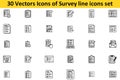 Survey Feedback Rating Opinion Line Icons Set Vector Editable Stroke