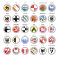 Set of vector icons. Municipalities of Bern canton flags, Switzerland.