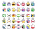Set of vector icons. Municipalities of Netherlands flags Flevoland and Utrecht provinces.