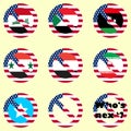 A set of vector icons prohibiting travel for citizens of some countries Royalty Free Stock Photo