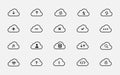 Set of Vector Icons Related to Cloud Technology Royalty Free Stock Photo